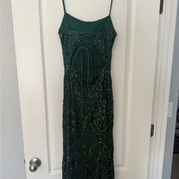Blondie Nites Emerald Sequin Gown - Picture 2 of 5
